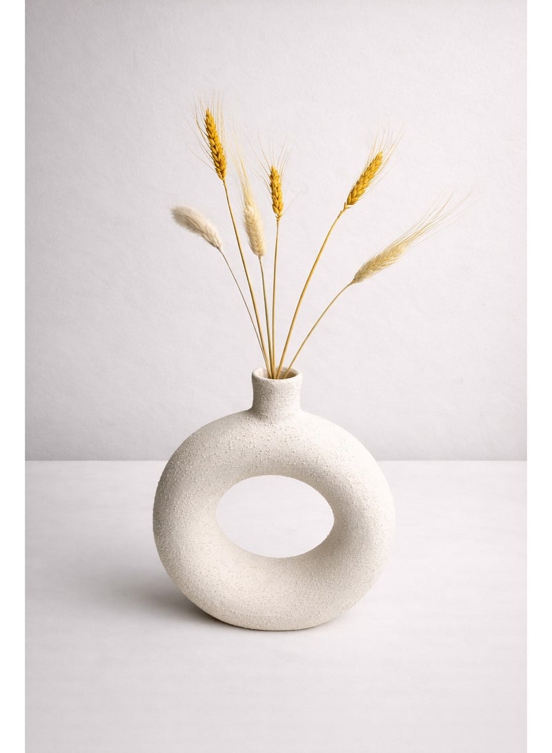 Cluc Ciambella white Vase ( includes dried stems) - Image 1
